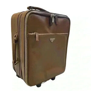 PRADA  Suitcase in Brown Saffiano Leather